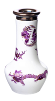 vase purple dragon pattern silver rim Meissen New Cutout...