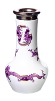 vase purple dragon pattern silver rim Meissen New Cutout form G235 1st Choice after 1940 (15cm)