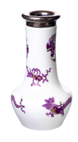 vase purple dragon pattern silver rim Meissen New Cutout form G235 1st Choice after 1940 (15cm)
