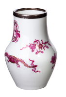 vase purple dragon pattern silver rim Meissen New Cutout form T80 1st Choice 1850-1924
 (13cm)