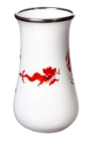 vase red dragon pattern silver rim Meissen New Cutout 1st...