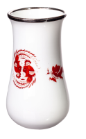 vase red dragon pattern silver rim Meissen New Cutout 1st Choice 1934-48 (7,5cm)