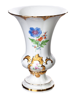 vase splendor pattern flowers goldbronce painting Meissen...