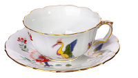tea cup & saucer chinese dragon and storc Meissen New...