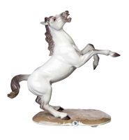 Figur steigendes Araber Pferd Nymphenburg von August G&ouml;hring Tierfiguren 1. Wahl Modell 800a nach 1960 H&ouml;he:18cm