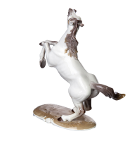 Figur steigendes Araber Pferd Nymphenburg von August G&ouml;hring Tierfiguren 1. Wahl Modell 800a nach 1960 H&ouml;he:18cm