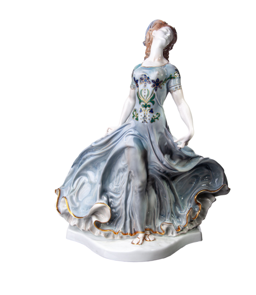 figurine Tarantella painted Rosenthal designed by Ferdinand Liebermann dancing man / woman 1st Choice form K339 around 1920 hight:38,5cm