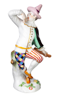 Meissen Figur Harlekin tanzend von Peter Reinicke Italienische Kom&ouml;die 1. Wahl Modell 454 (Neu/New: 64516) 1971 H&ouml;he:15cm