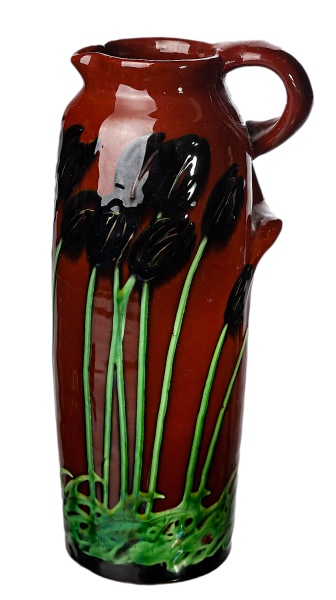 Art Nouveau vase can form tulip pattern Tonwerke Kandern AG designed by Prof. Max Laeuger form 14 1st Choice around 1900 (0cm)