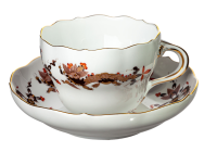 coffee cup&saucer rich brown dragon Meissen New...