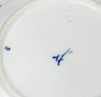 pierced plate blue red gold onion pattern Meissen form 90 65 1st Choice 1850-1924 (20,5cm)
