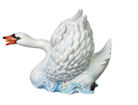 figurine swan swimming
 Nymphenburg designed by Luise Terletzki-Scherf Animals 1st Choice form 976c after 1931 hight:10,3cm
