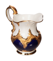 creamer splendor pattern, royl blue, gold bronce Meissen B-form 2nd Choice 1974
 (12,5cm)