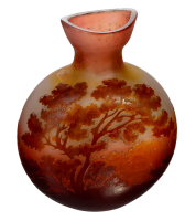 rare cameo vase with meadow landscape Emile Gall&eacute; designed by Emille Gall&eacute; 1st Choice around 1905 (14,5cm)