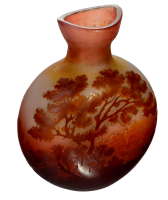 rare cameo vase with meadow landscape Emile Gall&eacute; designed by Emille Gall&eacute; 1st Choice around 1905 (14,5cm)