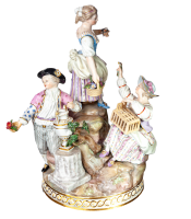 figurine grup of gardeners withbird Meissen designed by...