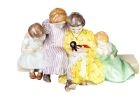 figurine children group 4 children on bench Meissen...