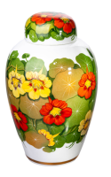 Lidded vase watercress with butterfly Nymphenburg form 3 1st Choice after 1910 (18cm)