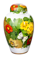 Lidded vase watercress with butterfly Nymphenburg form 3 1st Choice after 1910 (18cm)