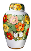 Lidded vase watercress with butterfly Nymphenburg form 4...