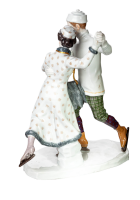 figurine Ice Skaters Meissen designed by Alfred K&ouml;nig 1st Choice form Z195 1911-1924 hight:21cm