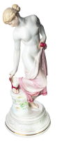 figurine bathing woman red painture Meissen designed by Robert Ockelmann 1st Choice form M193 1880-1924 hight:44,5cm