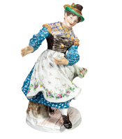 figurine Upper Bavarian Schuhplattler Meissen designed by Hugo Spieler traditional costume figurines 1st Choice form Q190U 1910 hight:16cm