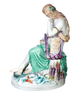 figurine Loreley Meissen designed by Ludwig Schwanthaler mythological figurines 1st Choice form N 109 1882-1924 hight:19,5cm