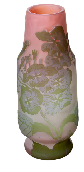 Gallé Art Nouveau vase with watercress flowers Emile Gallé 1st Choice around 1905 (19cm)