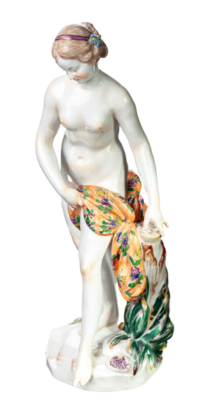 Meissen Figur Badende nach Etienne Maurice Falconet von Johann Carl Schönheit Mythologische Figuren 1. Wahl Modell B 73 1935-47 Höhe:25,5cm