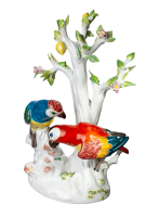 Meissen Figur Vogelgruppe Papageien mit Zitronenbaum von Johann Joachim K&auml;ndler Tierfiguren 1. Wahl Modell 644 1969 H&ouml;he:38cm