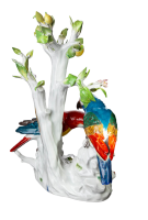 figurine Group of birds parrots with lemon tree Meissen designed by Johann Joachim K&auml;ndler Animals 1st Choice form 644 1969 hight:38cm