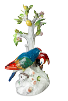 Meissen Figur Vogelgruppe Papageien mit Zitronenbaum von Johann Joachim K&auml;ndler Tierfiguren 1. Wahl Modell 644 1969 H&ouml;he:38cm