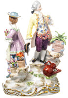 figurine pair of gardeners with flowerpot and can Meissen...